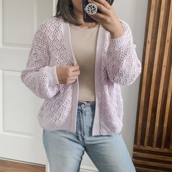 Jessica Simpson Flouncy Knit Open Cardigan. Size M - Picture 1 of 9